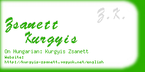 zsanett kurgyis business card